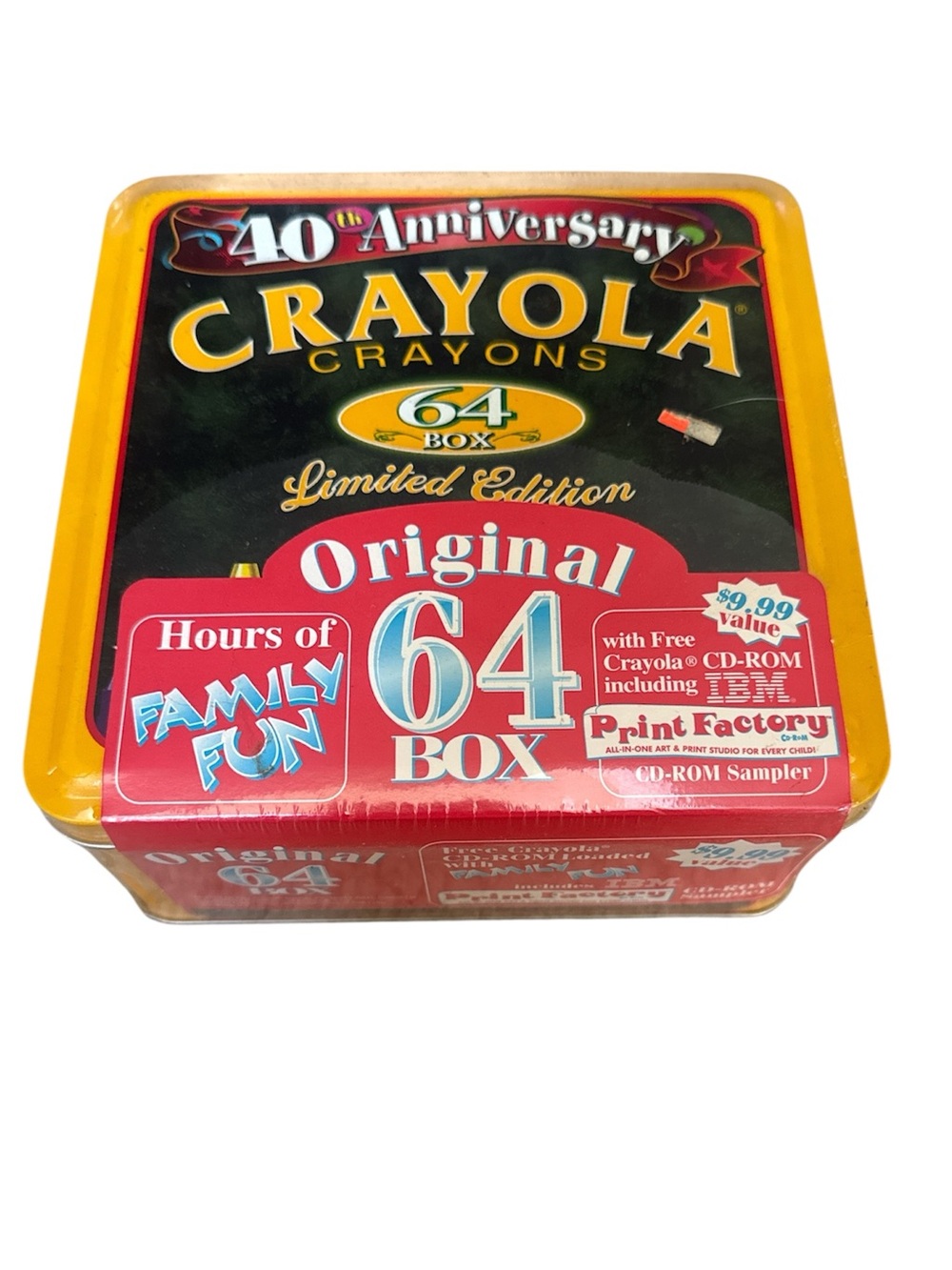 1998 Vintage Crayola Silver 64-Count Tin